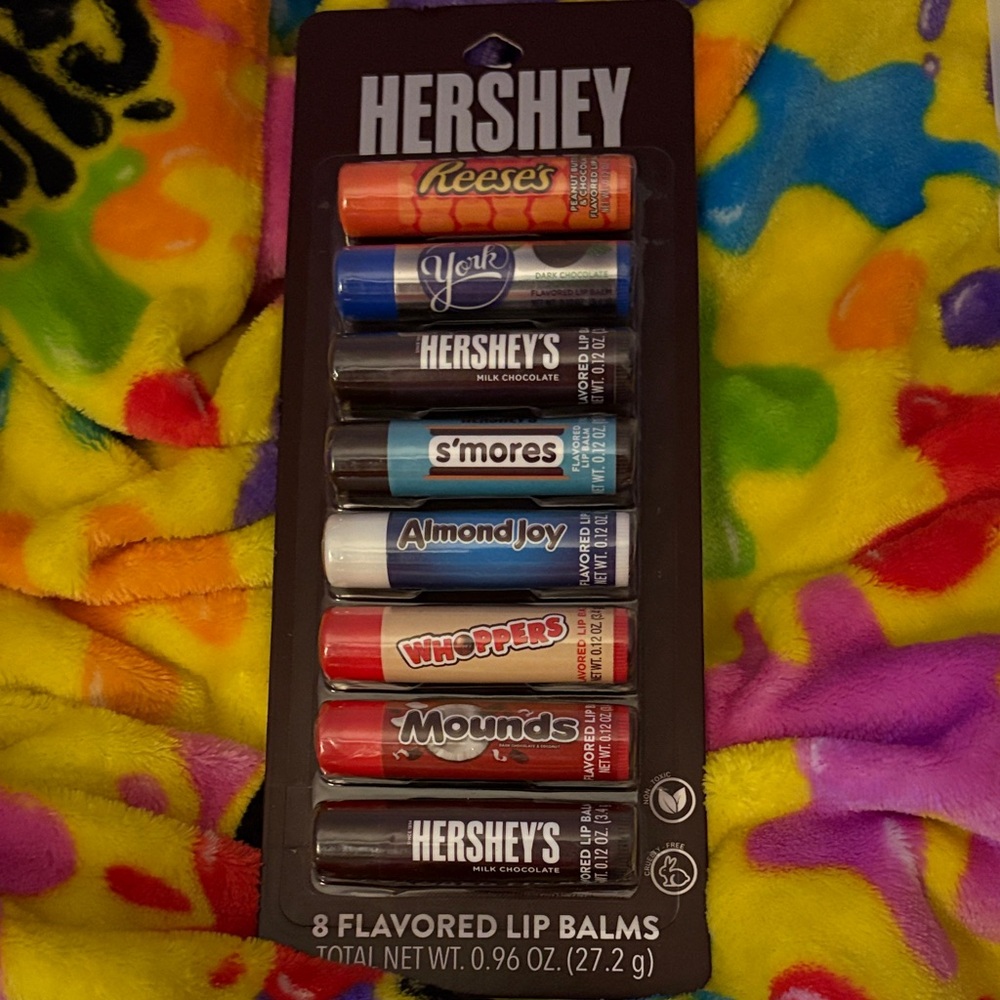 Hershey’s candy chocolate 
Rare Flavored Lip Balm Set 8 Pack NEW QUICk SHIP
